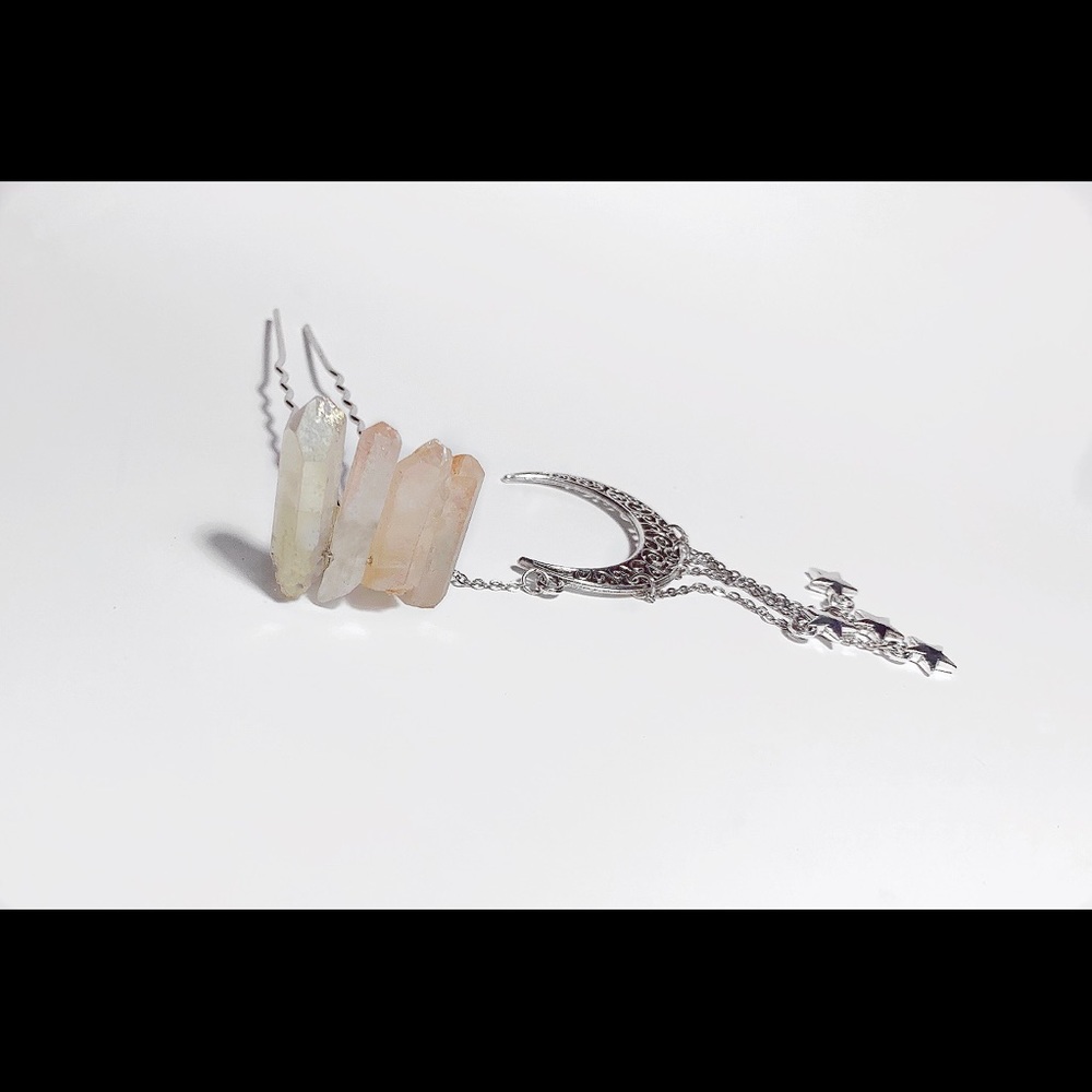 Rose Quartz Crystal Hair Pin
